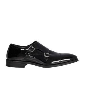 Dune "Lo Steff" Schuhe Für Herren, Leder, Doppelter Monkstrap - Schwarz