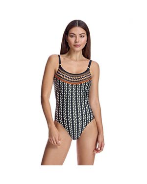 Ory W250281 Damen-Badeanzug Mit Rundhalsausschnitt - Schwarz