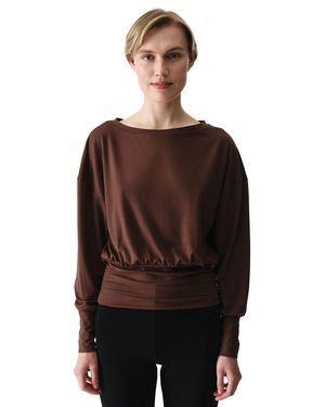 Penti Rundhals Langarm Gestrickter Body - Schwarz