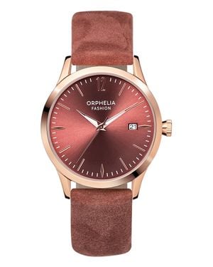 Orphelia Fashion Wildleder Damenpink-Uhr Of714820 - Rot