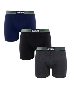 Prince Performance Range 3 Pack Schwarze Dunkelgraue Herren Boxer Muxpr066 - Blau