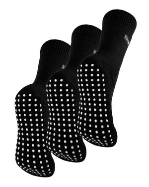 THMO 3 Paar Mit Fleece Gefütterte, Atmungsaktive Damen-Slipper-Socken - Schwarz