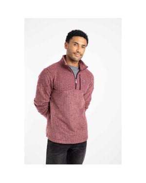 Weird Fish "Longmont" Fleece-Oberteil Mit Kurzem Reißverschluss Für Herren (Portwein) - Rot