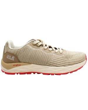 Jack Wolfskin Upswing Low Damen Beigefarbene Wanderschuhe - Natur