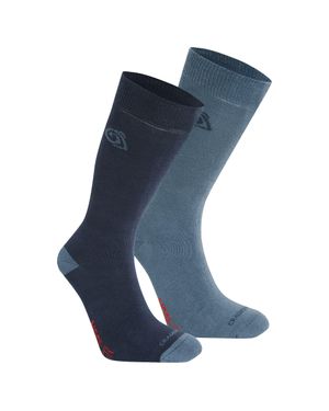 Craghoppers Socken Insektenabwehr Für Herren/Damen (2Er-Pack) (Marineblau/Blaustein)