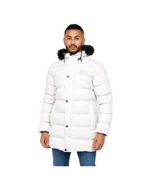 Crosshatch "Daydream" Parka Für Herren (Grau/Rosa) - Weiß