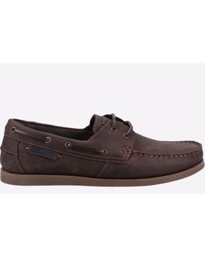 Cotswold Waterlane Leder Damen Braune Bootsschuhe - Schwarz