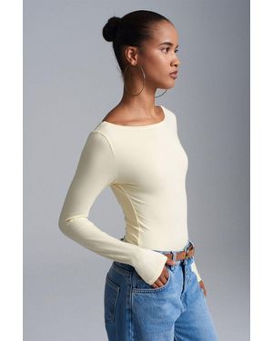 Dilvin Schmal Geschnittenes Bodysuit Mit Bootsausschnitt - Grau