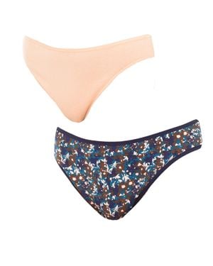 Playtex Pack-2 Perfect Comfort Höschen Aus Elastischer Baumwolle P0A8S Für Damen, Bequemes Und Anpassungsfähiges Design Für Damen - Blau