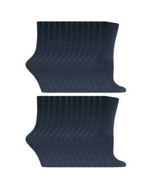 Sock Snob 24 Paar Damen-Einfache Baumwollreiche Kniestrümpfe - Blau