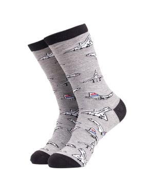 Soctopus Fahrzeugmuster Neuheit Baumwollsocken - Grau