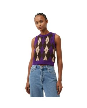 Levi's "Deja Vu" Pullover-Weste Für Damen, Kurz Geschnitten, Ärmellos (Wald/Pflaume) - Blau