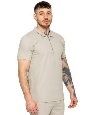 Enzo Herren Poloshirt Mit Reißverschluss - Weiß