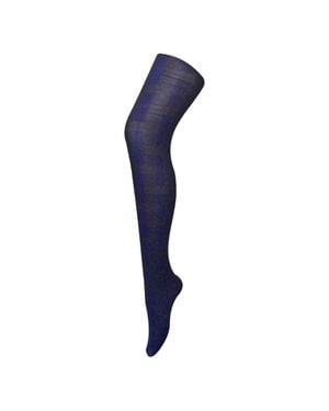 Sock Snob 1 Pack Damenfarbene 80 Denier Opake Gemusterte Weiche Strumpfhosen - Blau