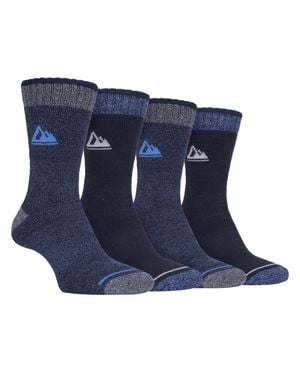 Storm Bloc 4 Paar Herren Cushion Sole Wandern Arbeit Boot Socken - Blau