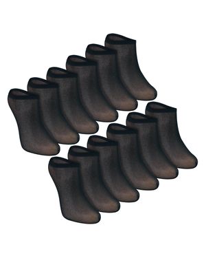 Sock Snob 12Er Pack Damen Unsichtbare Pop-Socken 15 Denier Leichte No-Show Socken - Schwarz