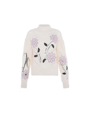 faina Pullover Damen Wollweiß