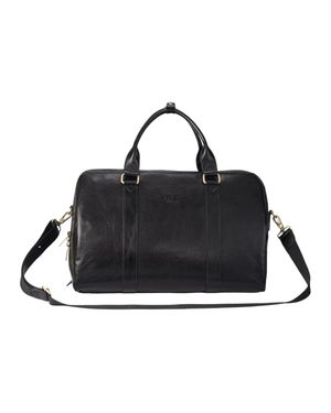 Infinity Leather Vintage Echtleder Schwarze Reisetasche Duffle Gym Reisetasche