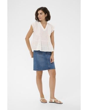 Kaffe Ärmellose Bluse Kavalerie Ärmellose Bluse Loose Fit - Blau