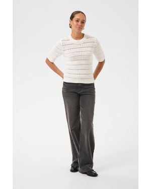 Kaffe Strickpullover Kakaren Strickpullover Regular Fit - Weiß