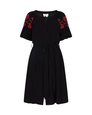 Usha Kleid Damen Schwarz/Rot