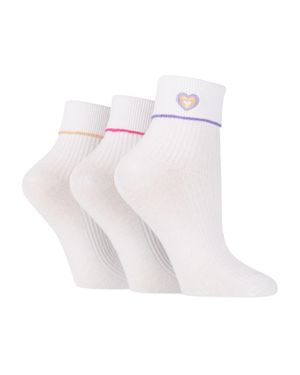 Wildfeet 3Er-Pack Damen Fashion Umkrempel-Hüftsocken - Weiß