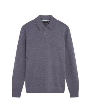 Ted Baker Morar T Stitch Strick-Poloshirt - Blau