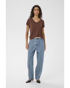 Soaked In Luxury T-Shirt Kurzarm Slcolumbine T-Shirt Kurzarm Gerade Passform - Blau