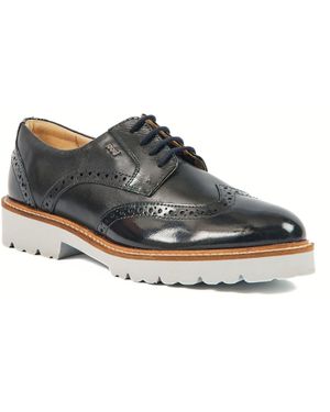 Pod Kortney Leder Damen Lack Brogues Schuhe - Blau