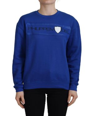Philippe Model Blaues Sweatshirt Mit Rundhalsausschnitt, Entspannter Schnitt