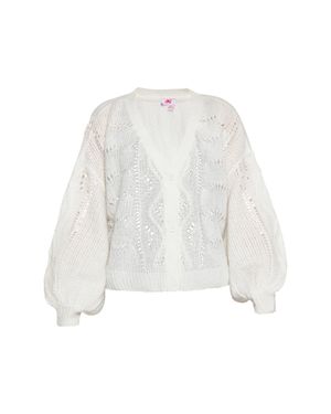 myMo Strickjacke Damen Weiss - Weiß