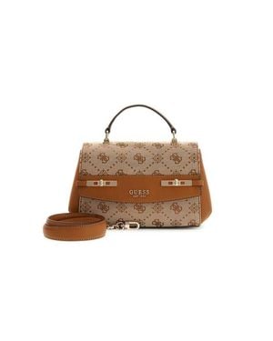 Guess Top Handle Tasche Latte Logo - Mehrfarbig