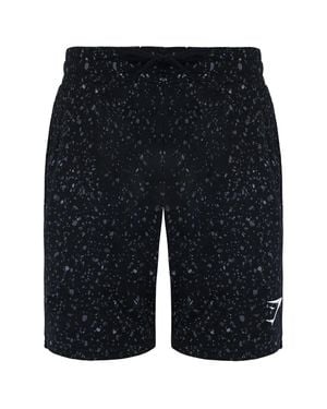 GYMSHARK Micro Print Herren Schwarze Shorts - Blau