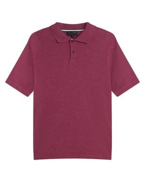 Ted Baker Redman Regular Strukturiertes Fuchsia Polohemd - Lila