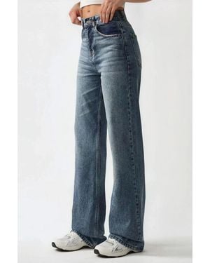 Hiccup Hochtaillierte Gerade Denim-Jeans - Blau