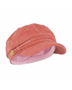 Sock Snob Damen Baumwoll-Denim Baker Boy Hut Mit Schirm - Rot