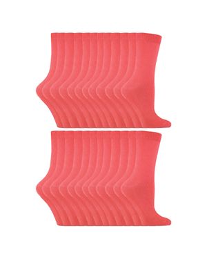 Sock Snob 24 Paar Damen Einfarbige Baumwollreiche Kniestrümpfe - Pink