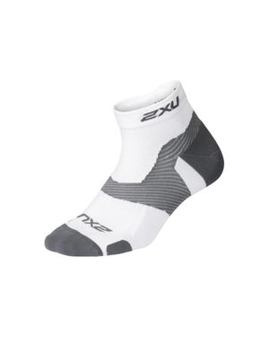 2XU Light Cush -Männer Weiß/Grau 1/4 Besatzungssocken