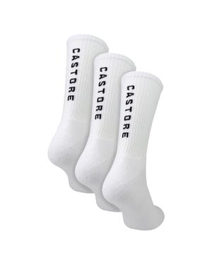 Castore 3Er-Pack Crew Socken Für Herren Und Damen, Weich, Bequem Und Langlebig - Weiß