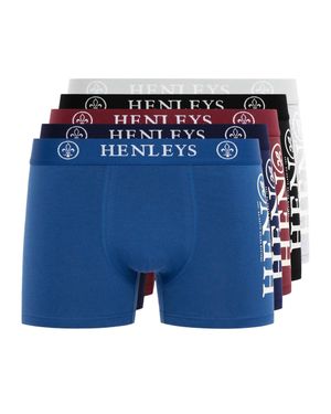 Henleys "Kelmack2" Boxershorts Für Herren (5Er-Pack) (Blau/Schwarz/Weinrot/Grau/Marine)