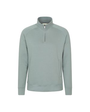 Mountain Warehouse "Bamburgh" Pullover Mit Halbem Reißverschluss Für Herren (Blassgrün)