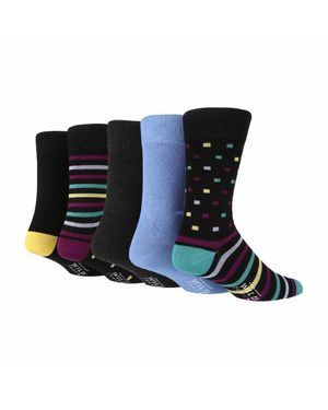 Wildfeet 5Er-Pack Herren Bunte Gestreifte Bambus-Anzugsocken - Blau