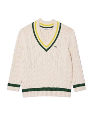 Lacoste Pullover Top Für Damen, V-Ausschnitt /Grün) - Natur