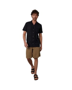 Threadbare Hemd Für Herren, Kurzärmlig - Schwarz