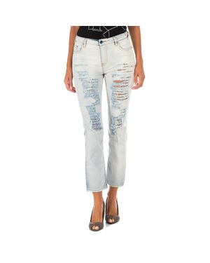 Met Lange Denim-Hose Mit Geradem Saum 10Db50255 - Blau