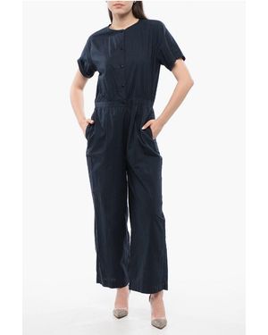 Woolrich Kurzärmliger Jumpsuit Mit Knöpfen - Blau