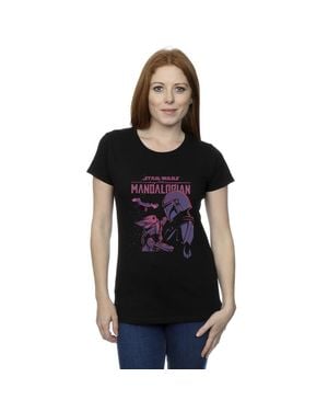 Star Wars "The Mandalorian Hello Friend" T-Shirt Für Damen - Schwarz