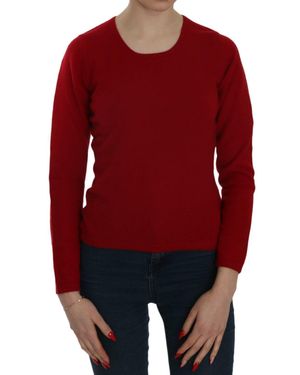 Mila Schon Wunderschöner Rundhalsausschnitt Kaschmirpullover - Rot