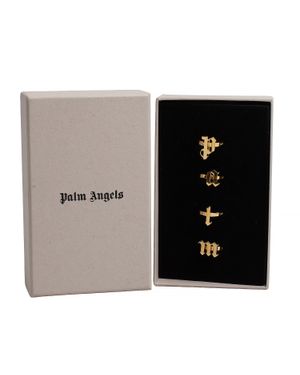 Palm Angels Set Von 4 Ringen Mit Logo-Buchstaben Pmoc015E23Mat0017676 - Mettallic