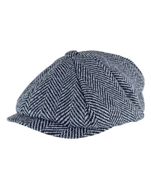 Sock Snob Herringbone-Muster Fleece Gefüttert Winter Wolle Newsboy Hut Kappe - Blau